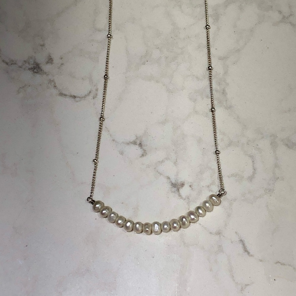 New in Box Freshwater Pearl Bar Necklace